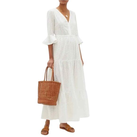 Le Sirenuse Taxi Bella Maxi Dress Embroidered Tiered Garden Summer Boho Party S - Picture 1 of 9